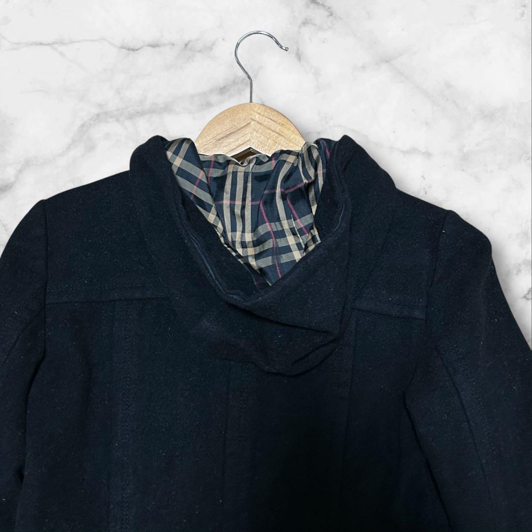 BURBERRY BLUE LABEL アンゴラ混 コート フード ノバチェック - メルカリ