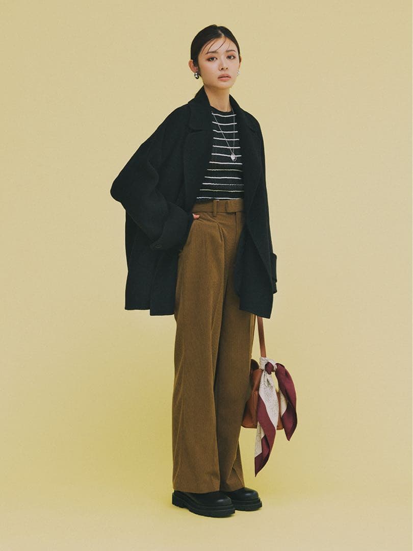 《新品タグ付き》ミラオーウェン woolコクーンシルエットピーコート