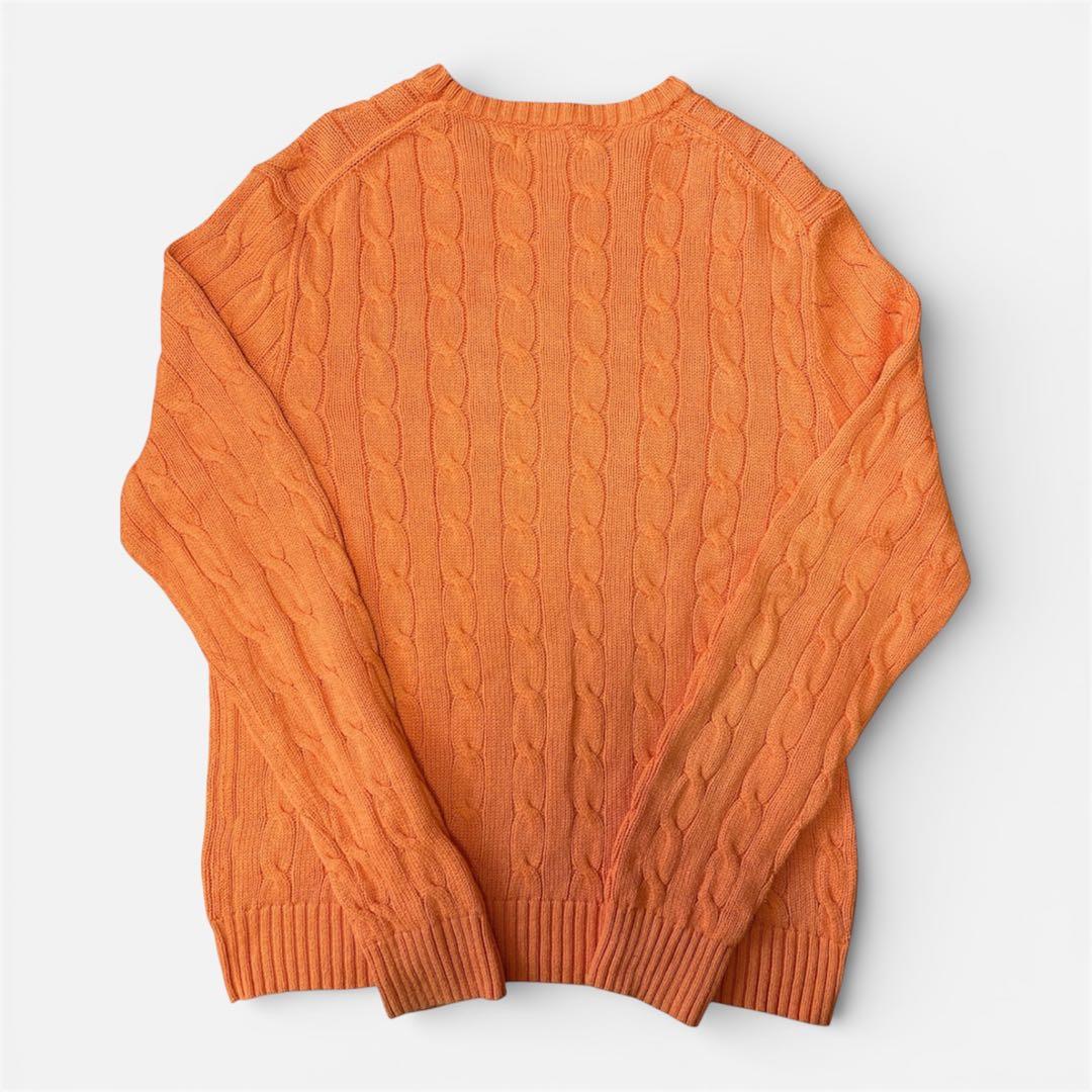 Polo Ralph Lauren オレンジ ケーブルニットセーター M - メルカリ