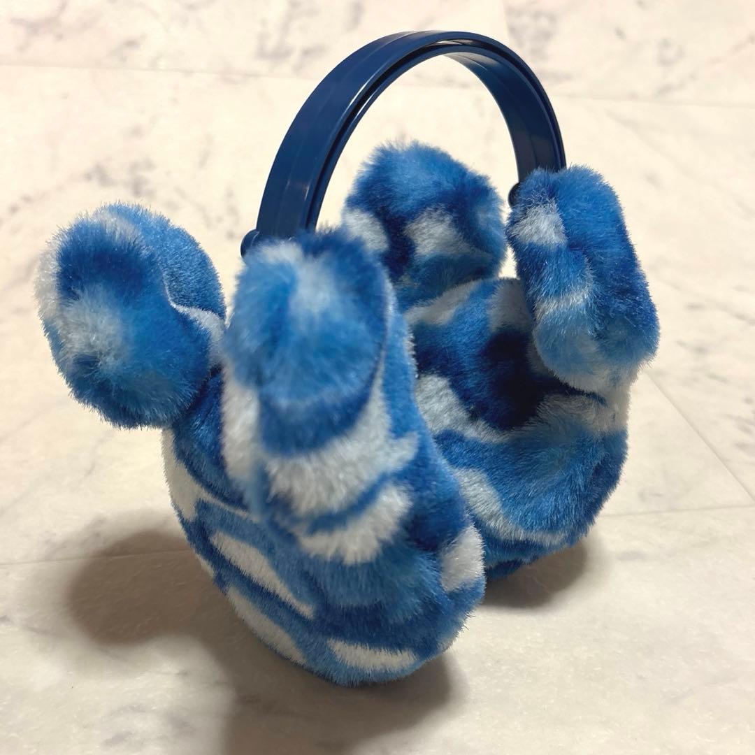 レア！Disney ディズニー ミッキー ヒョウ柄 青 耳当て イヤーマフ