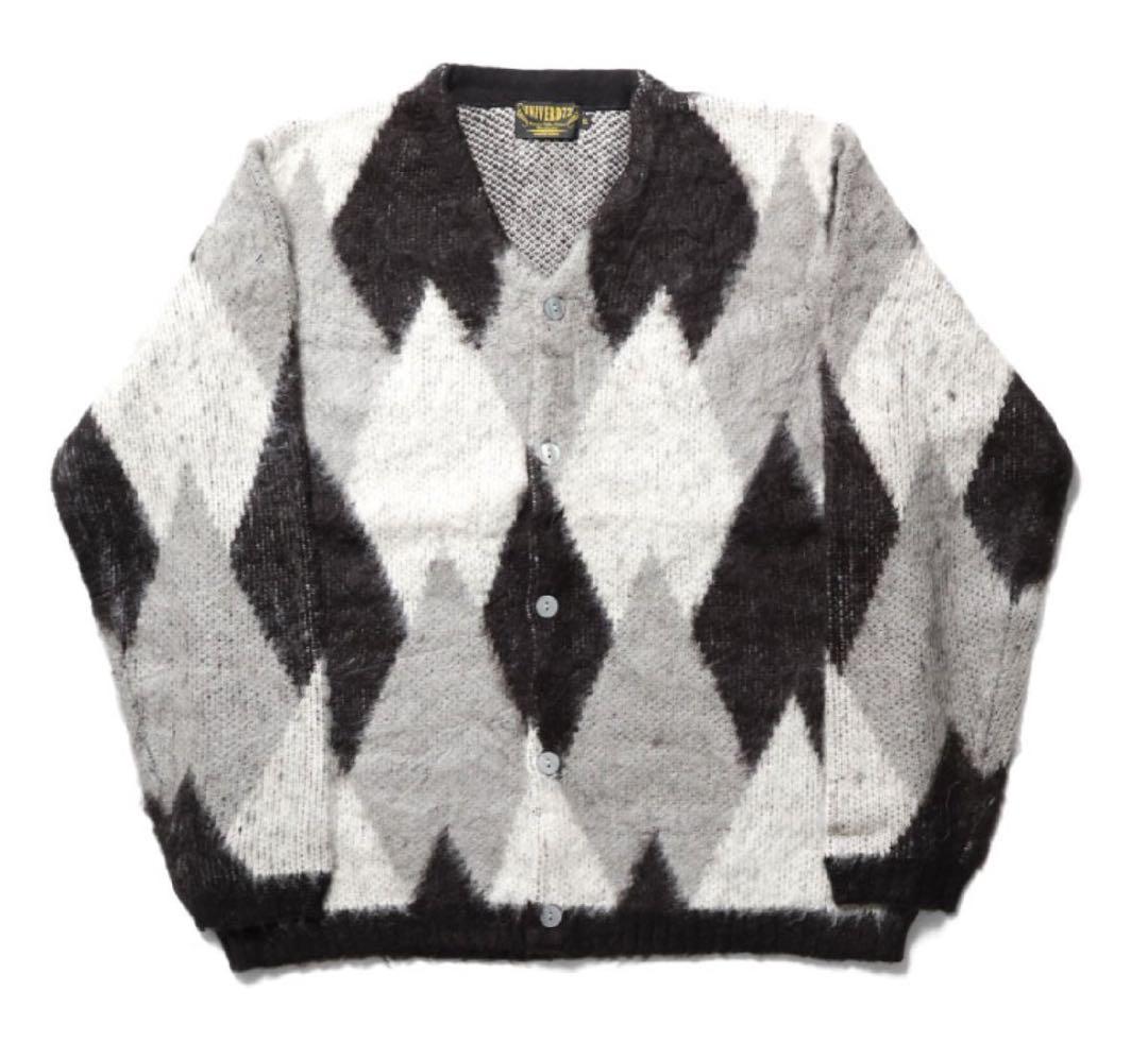 新品 アーガイル モヘアカーディガン M 黒 カートコバーン ダイヤ柄