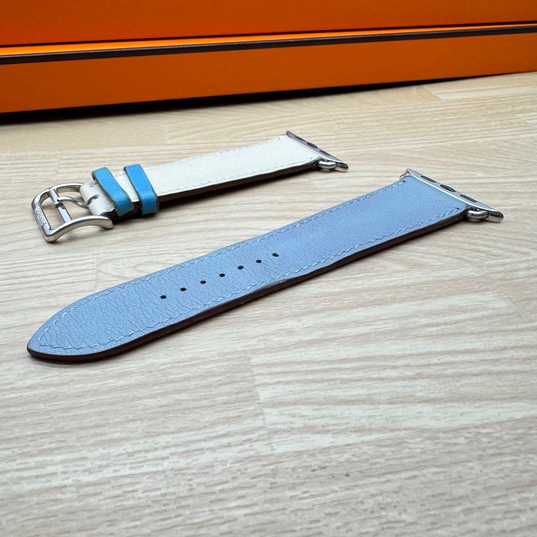 2459 Apple Watch エルメス ブルーラン ホワイト HERMES - メルカリ