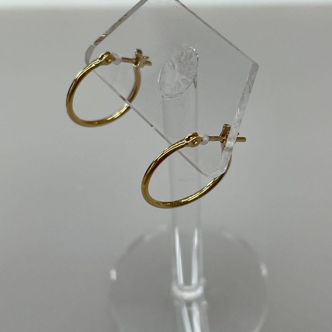K18 ピアス　　フープピアス　　1.3cm