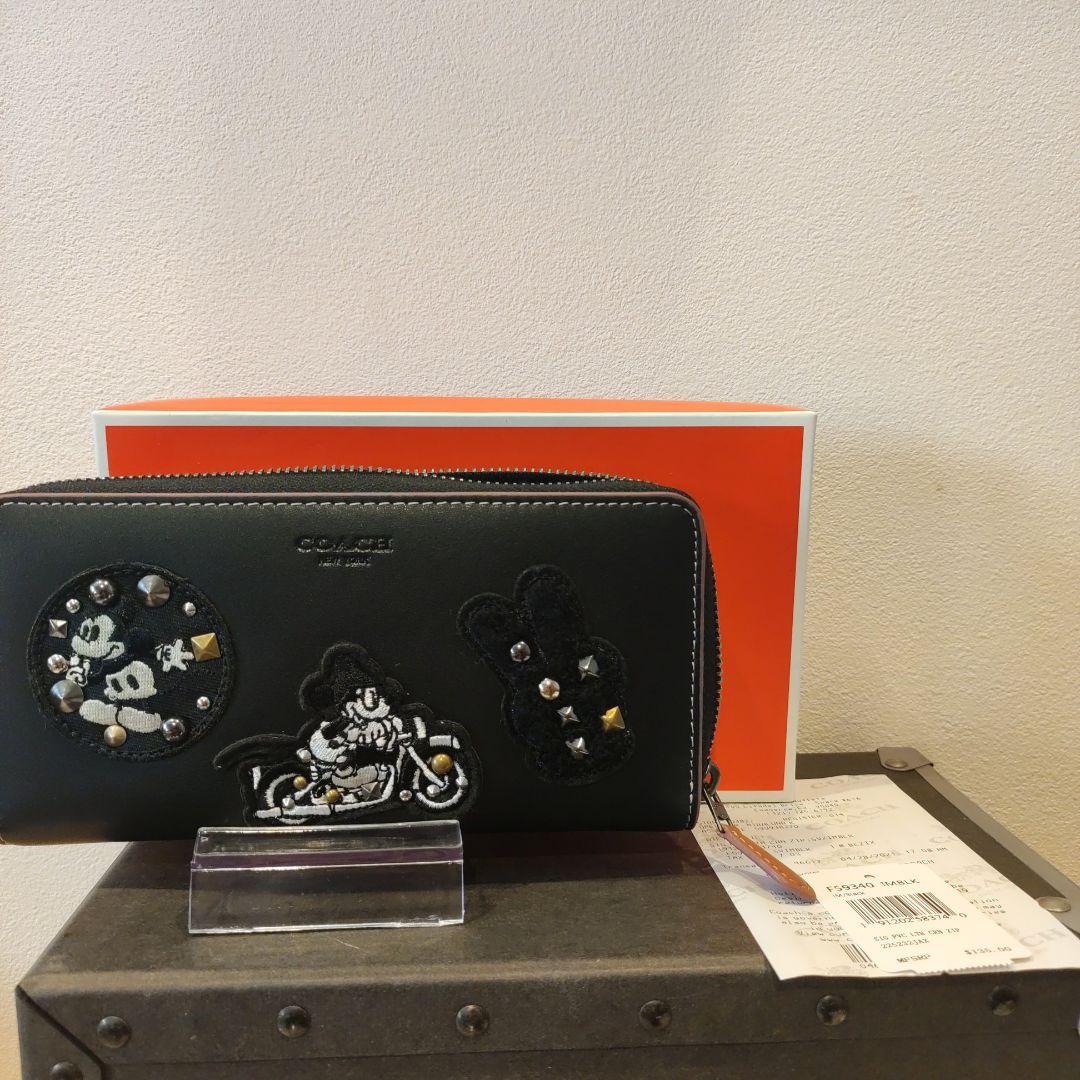 新品 COACH コーチ 長財布 ミッキー ディズニー コラボ ブラック 正規