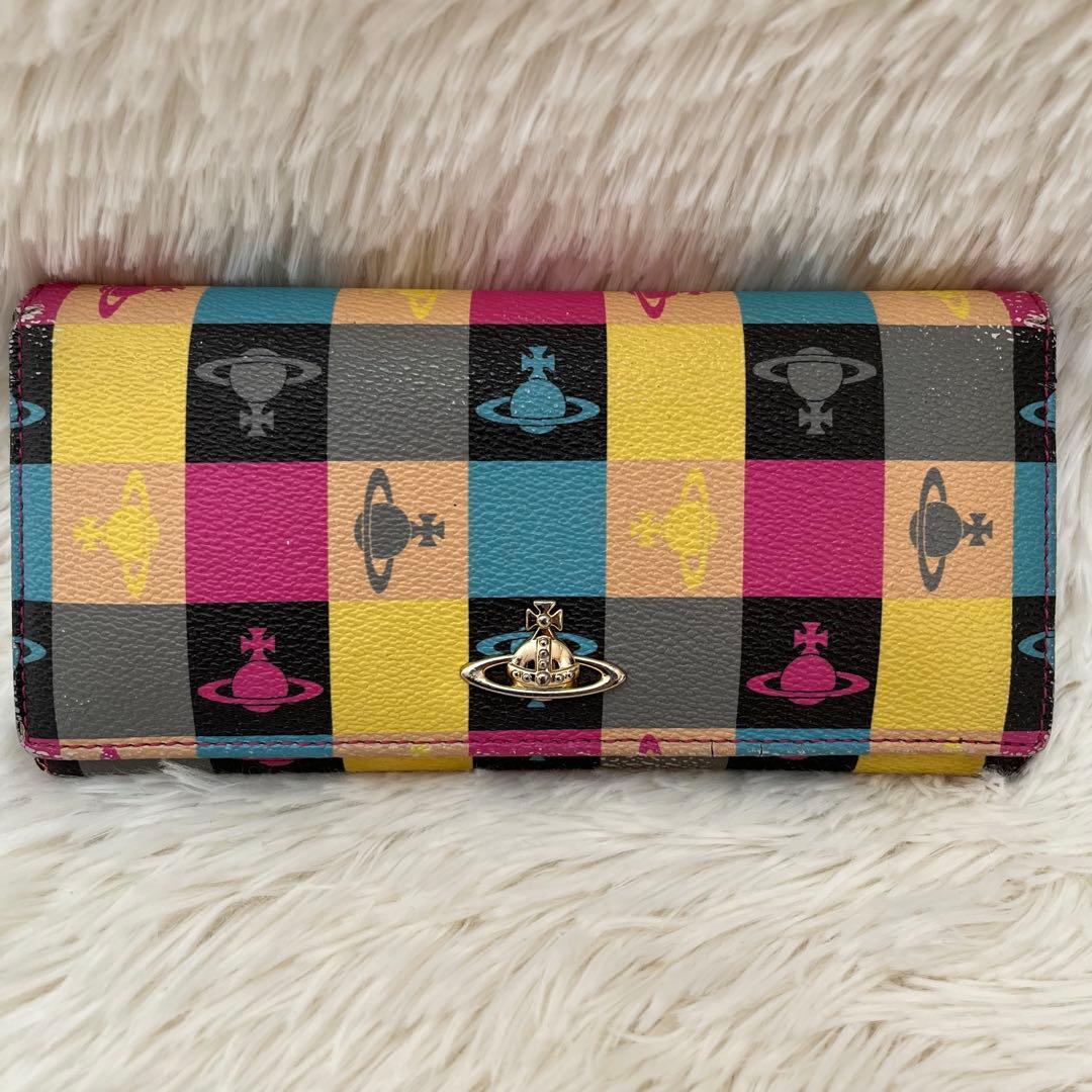 な*s様 ヴィヴィアン カラフルチェック柄 長財布 S115204342 - 小物
