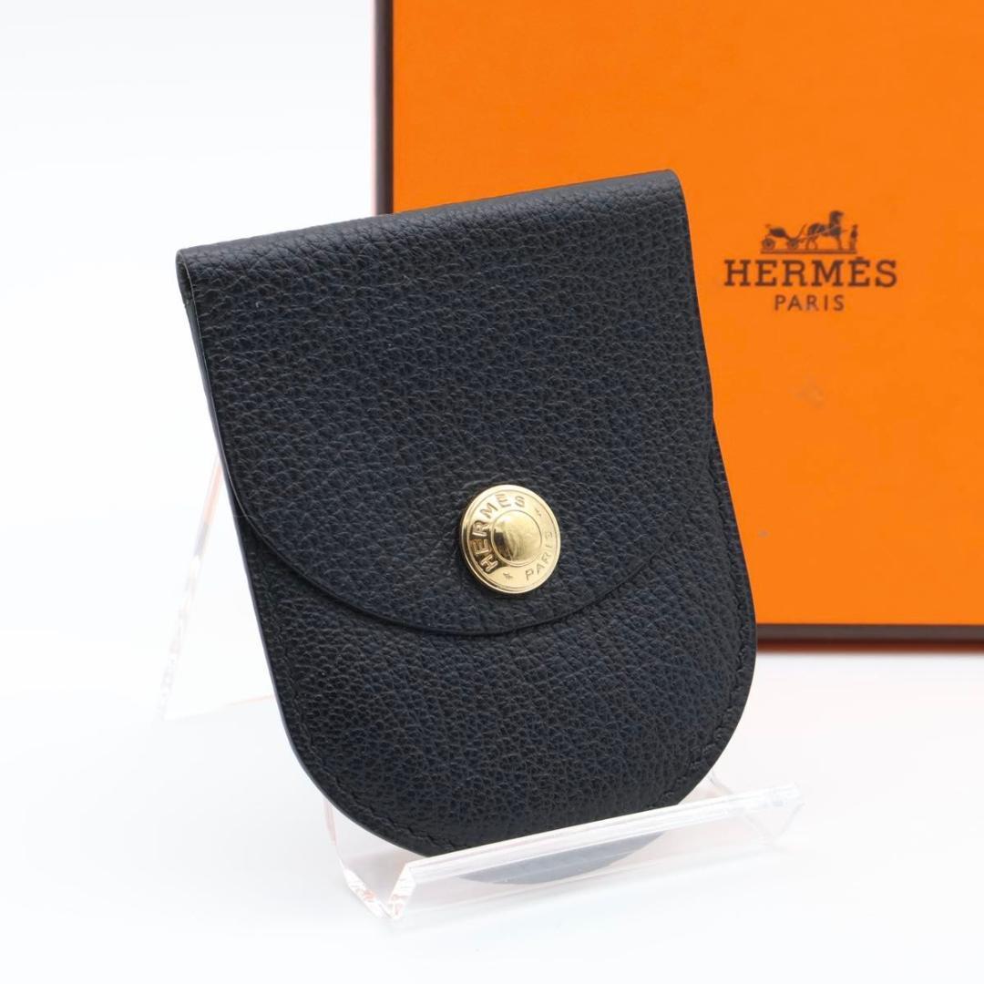 【極美品】HERMES ケース　シェーブル　黒　小銭入れ 楽天市場】HERMES エルメス 黒 ブラック バスティア シェーブル コイン