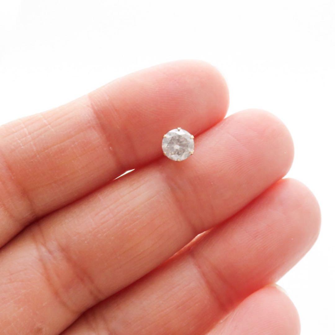 C*T様 K10YG ダイヤモンド 0.52ct 片耳ピアス　新品　18金　0.