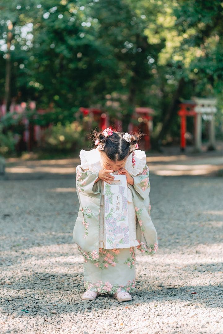 キャサリンコテージ フラワーレース着物ワンピ＋被布セット七五三 90