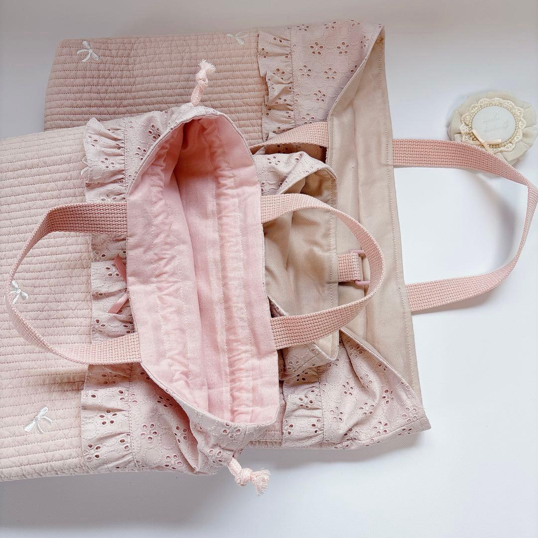 プチロンド ヌビ キルト レッスンバッグ 上履き袋 体操着袋 キルティング