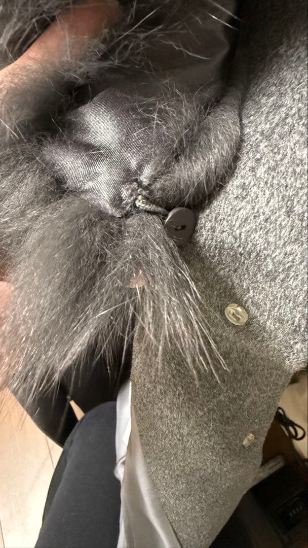 MATERIA ロングコート アンゴラ混 ベルト付 フォックスファー - メルカリ