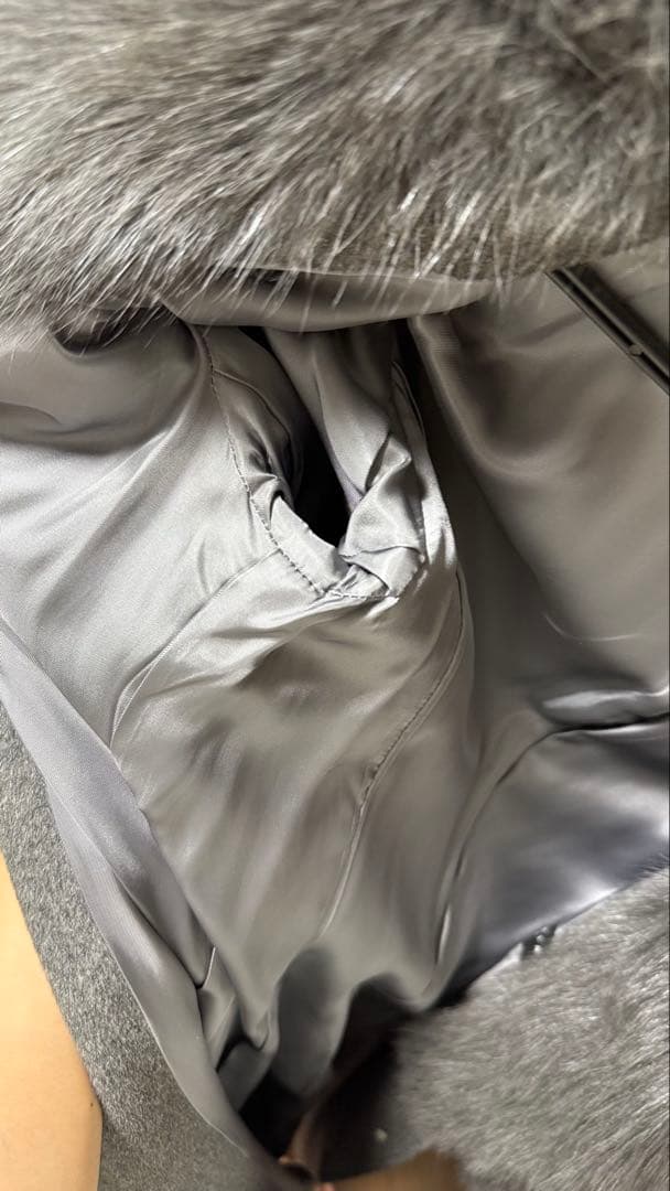 MATERIA ロングコート アンゴラ混 ベルト付 フォックスファー - メルカリ