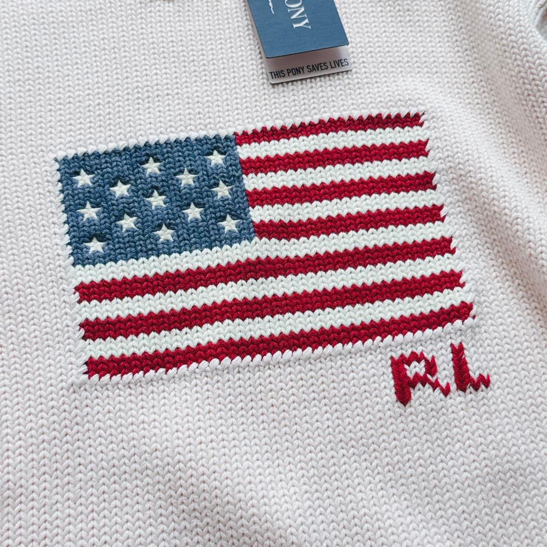 meria様！ピンクポニー ラルフローレン 星条旗ニットセーター - メルカリ