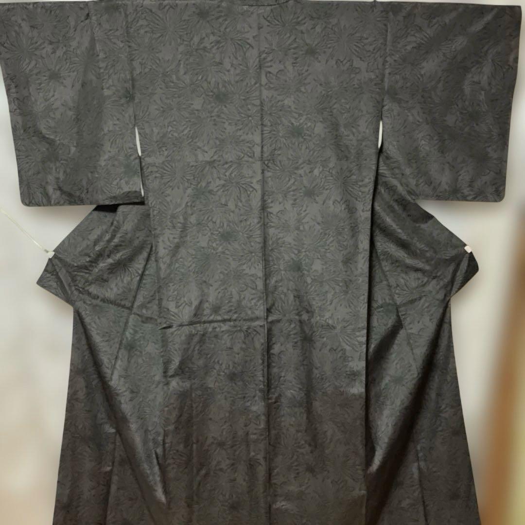 さんび】シルック 洗える着物 大島紬風 袷 広襟 水洗い済み 2512 c-9