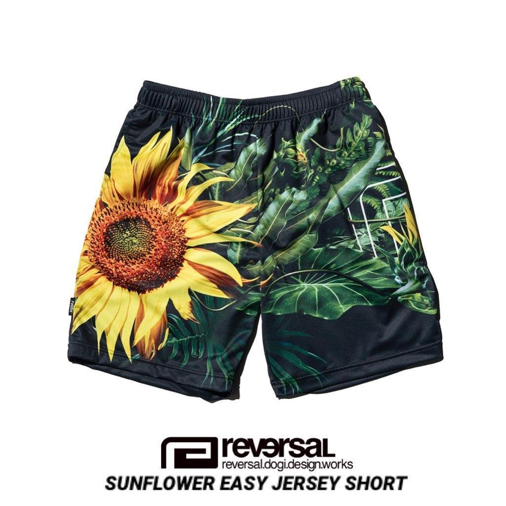 REVERSAL リバーサル ひまわり柄 ドライショーツ ショートパンツ 黒XL