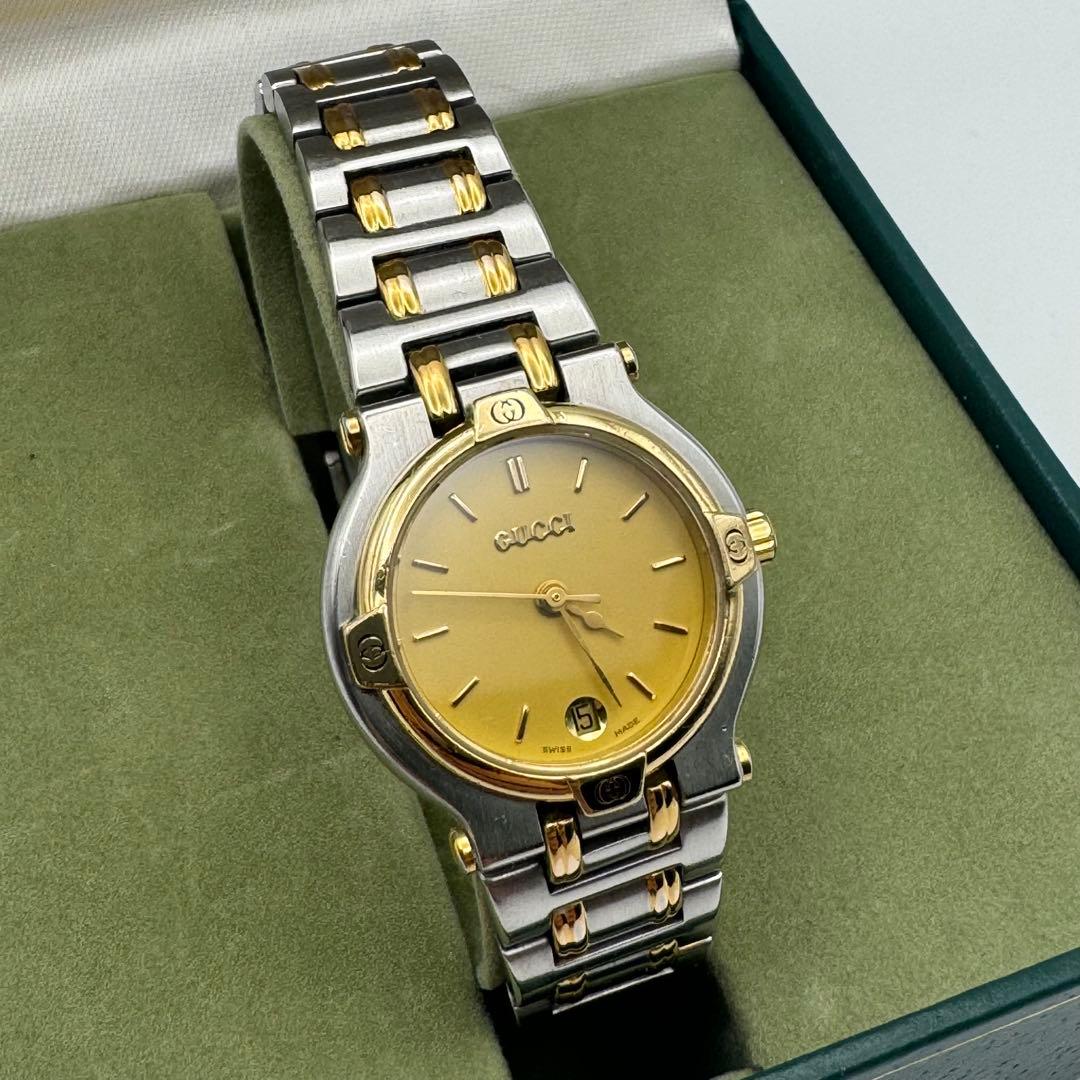 【極美品アンティーク腕時計】GUCCI 9000L /ベルトは希少デザイン 楽天市場】【電池交換済】GUCCI グッチ 9000L クオーツ デイト SS