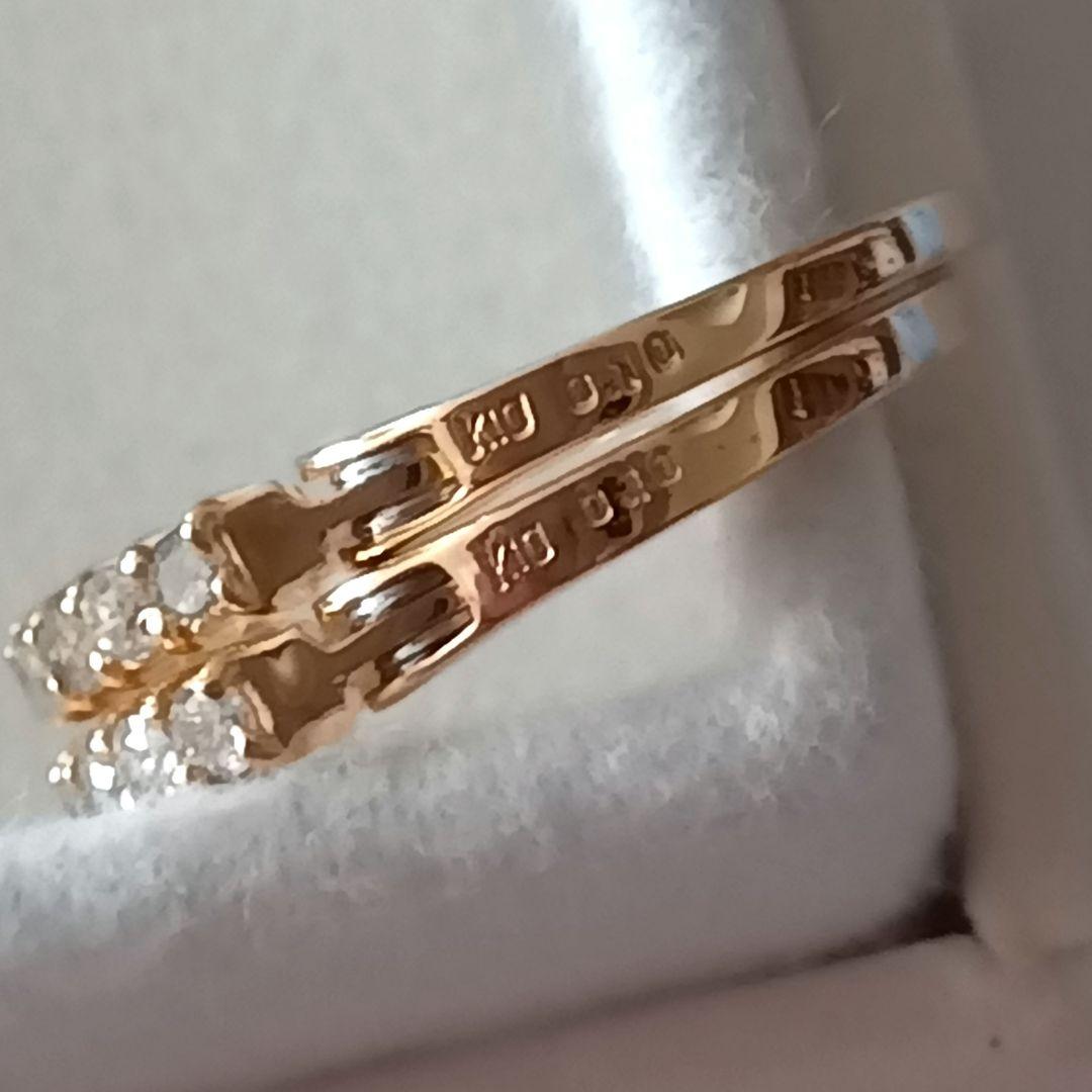 K10 イエローゴールド トータル 0.2ct ダイヤモンド ピアス