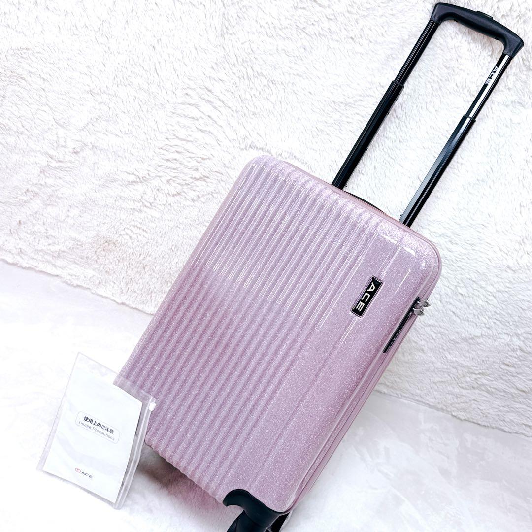 限定品✨ ACE 拡張タイプ ピンクラメ 4輪 機内持込 TSAロック キャリー
