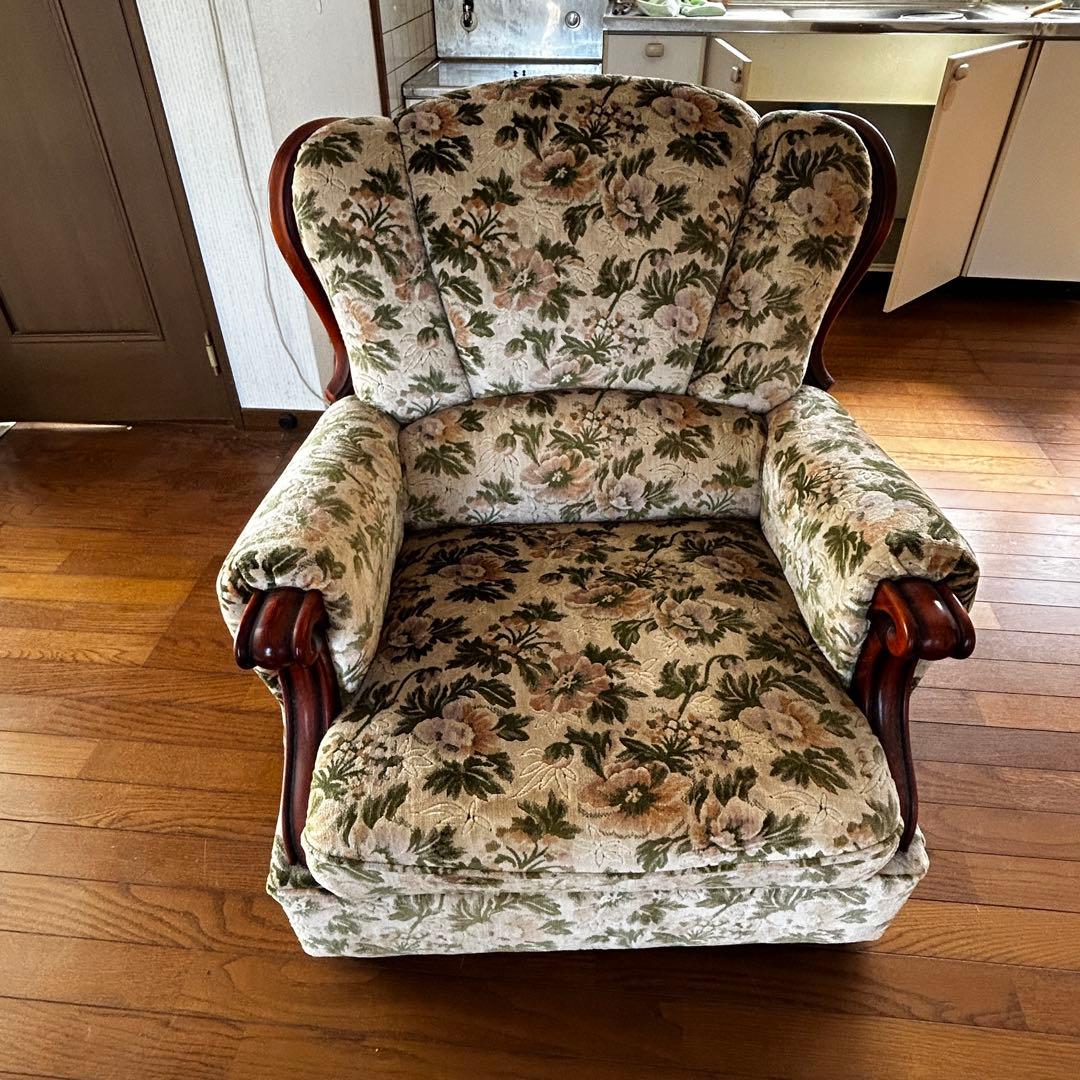 クラシック アームチェア1人掛けソファB【セット割引有り】昭和レトロ