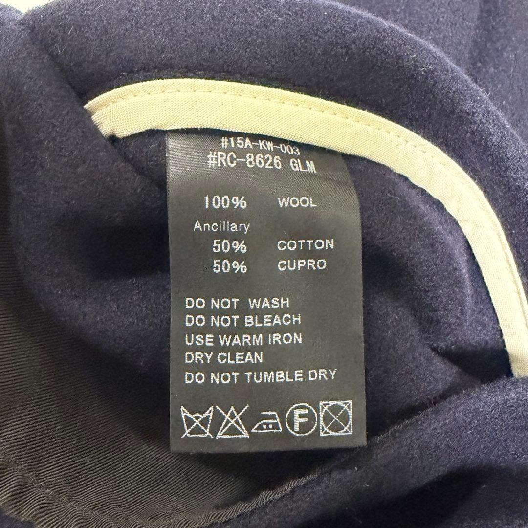 美品 オーシバル ジーロンラム メルトン ジップ フード 比翼ウール