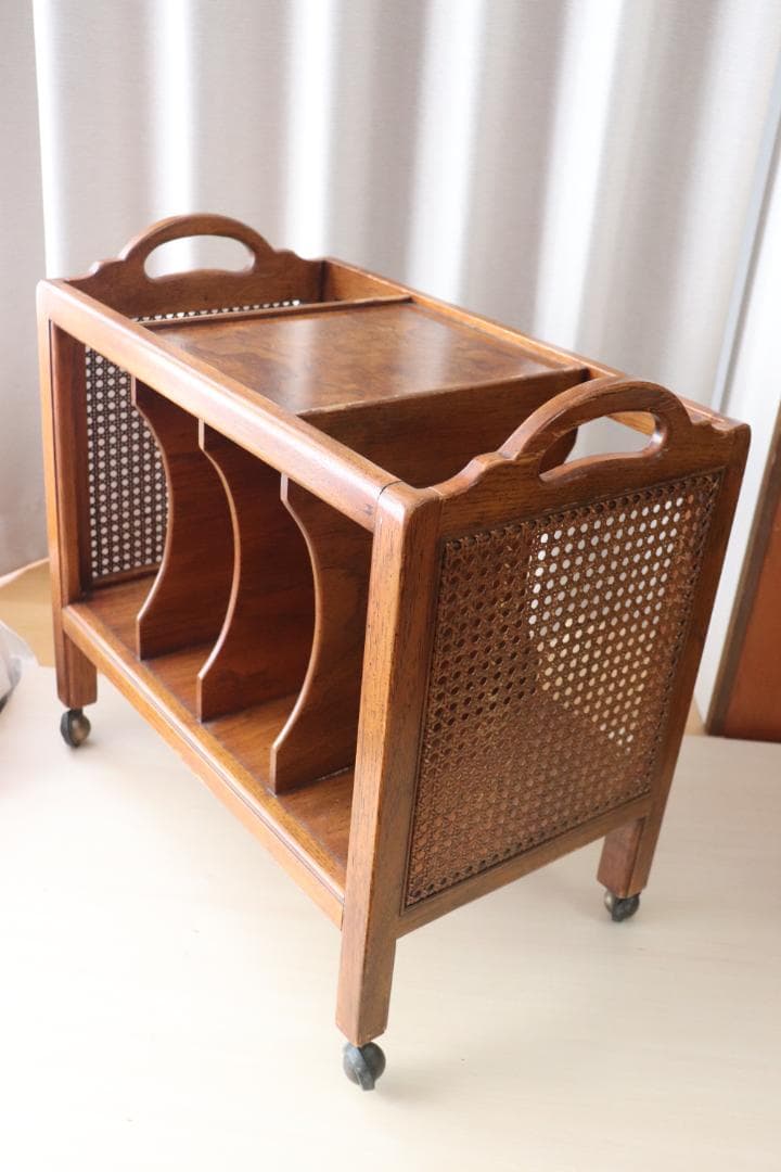 木製　マガジンラック サイドテーブル　キャスター付き 楽天市場】[レビュー特典]サイドテーブル マガジンラック おしゃれ 幅