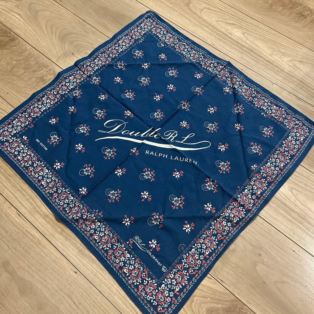T*N様 Double RL バンダナ ネイビー 花柄 Double RL RRL Vintage Inspired Handmade Print Bandanna Scarf New