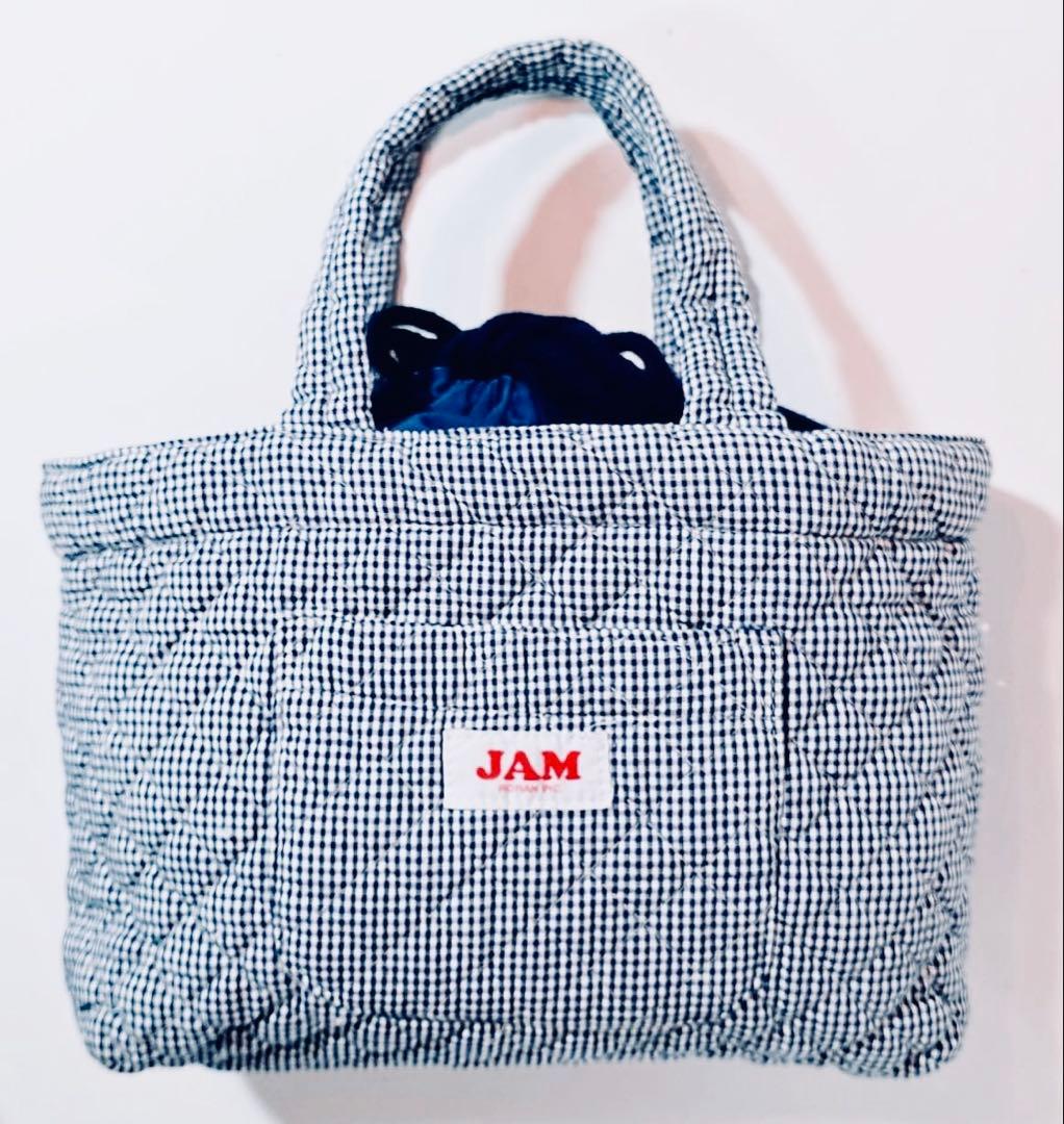 1980年代昭和レトロ原宿cottonhouseキルティング巾着袋チェックバッグ