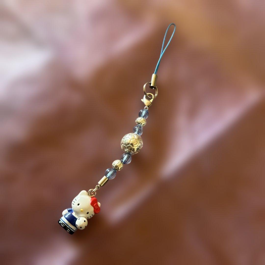 レア☆ご当地キティ サッカーバージョン 根付ストラップ☆レトロ