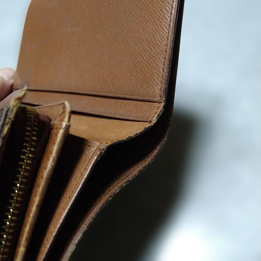 ルイヴィトン トレゾール モノグラム 二つ折り財布 ブラウ