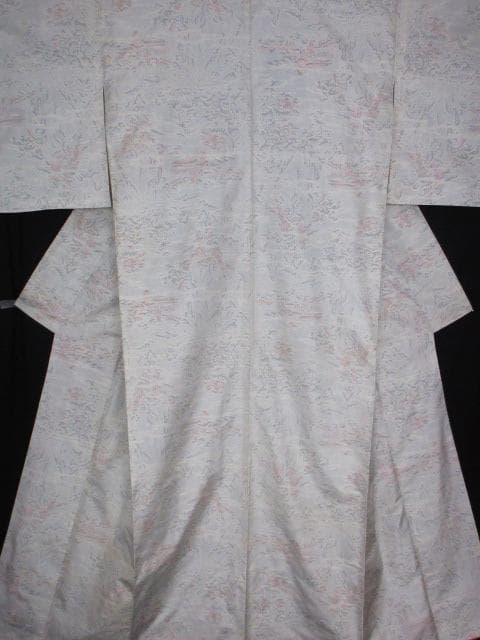 新古品！白大島紬＊7マルキ＊本場大島紬＊楼閣山水＊着物＊164cm