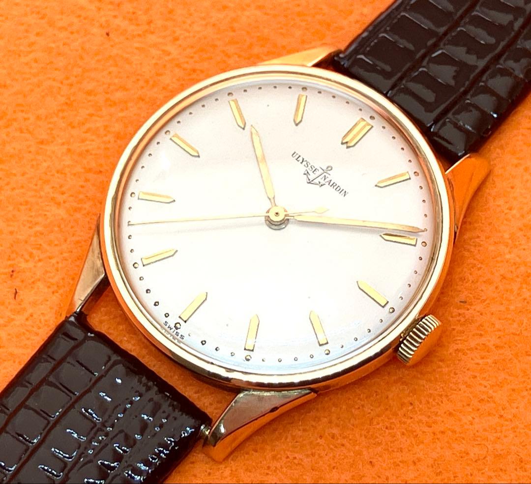 ビンテージUlysse Nardin 手巻き腕時計 ユリスナルダン稼働品 ユリスナルダン 18K 17石 手巻 OH済 1950年代 Ulysse Nardin