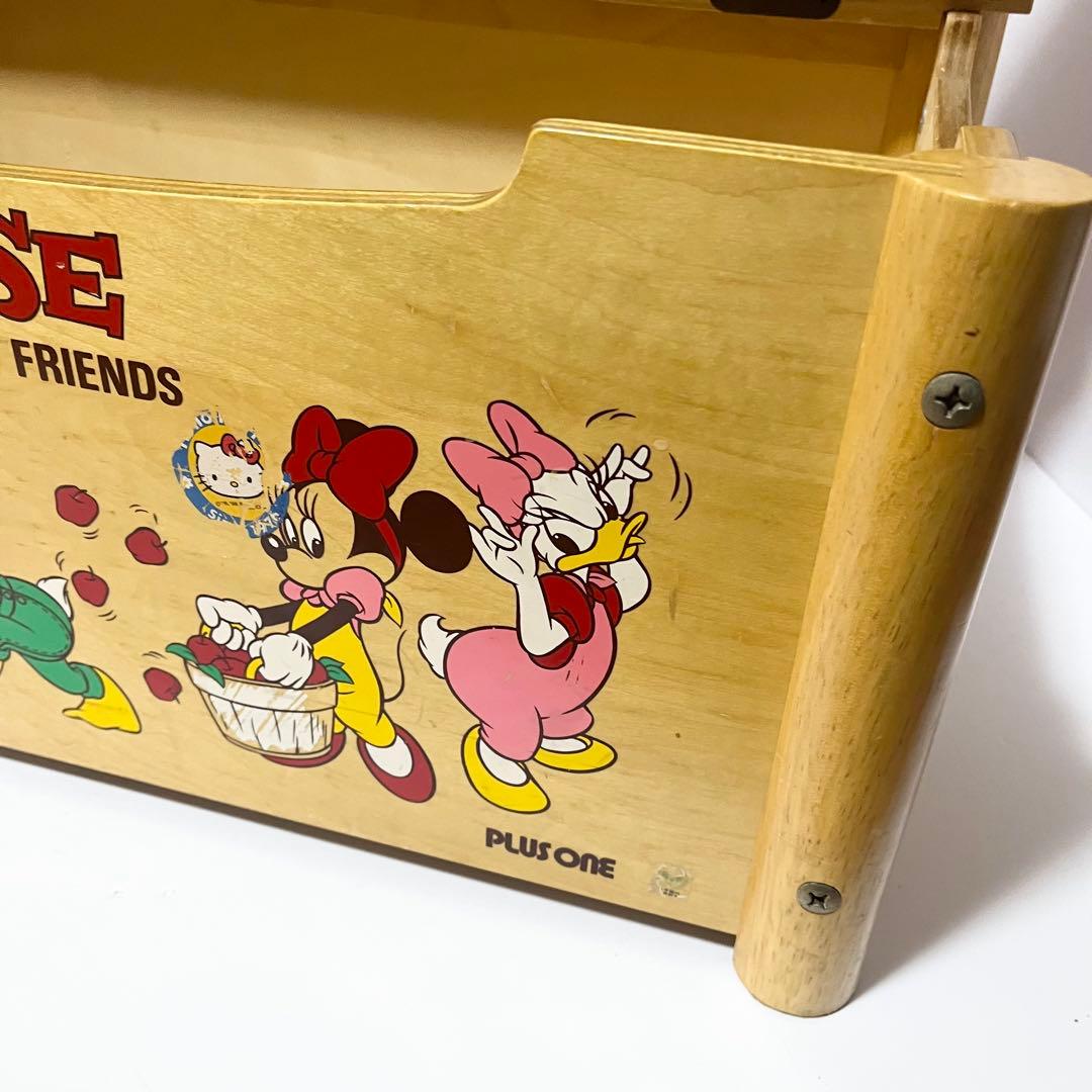 ディズニー ミッキーマウス 収納椅子 ベンチチェア 木箱 小物入れ 昭和