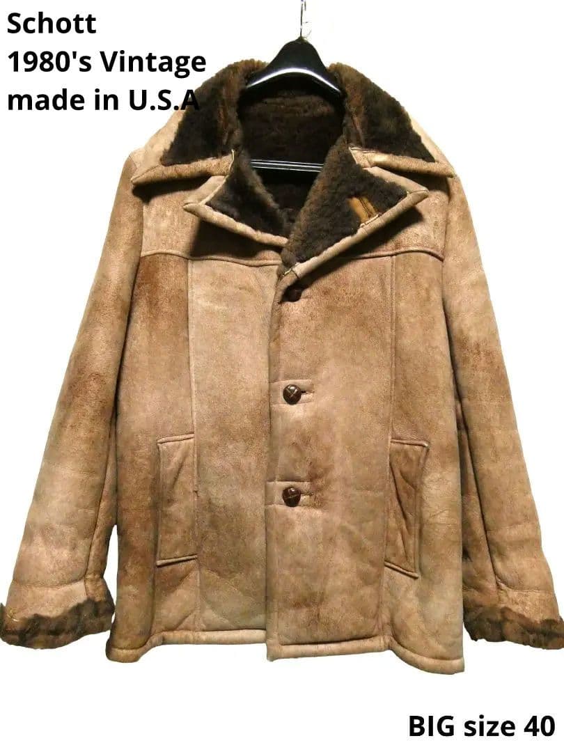 激シブ！ビッグサイズ40！80sヴィンテージ！ショットリアルムートン