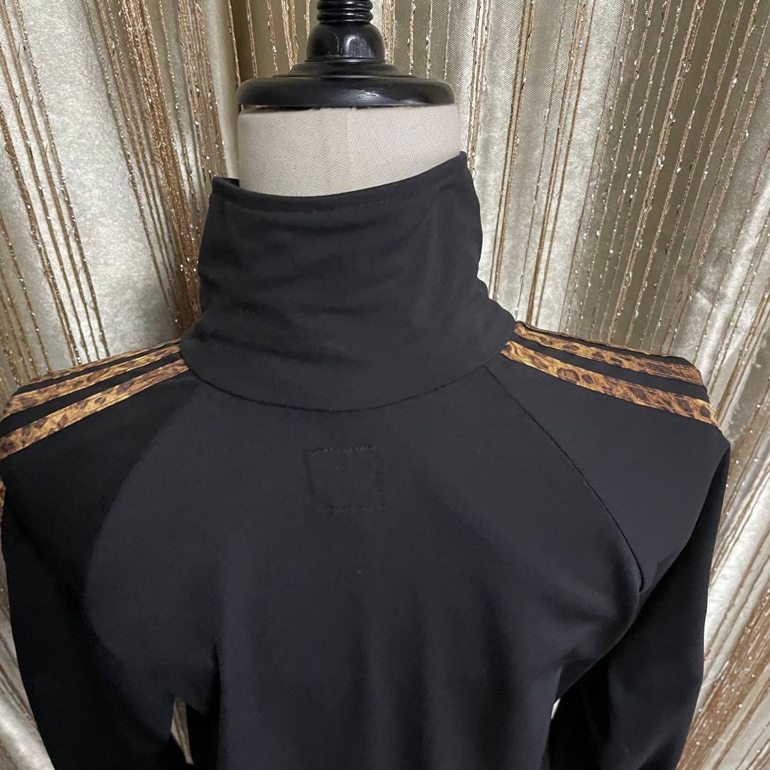 adidas 豹柄3本ライン トラックジャケット ロゴ金刺繍 フェアリー