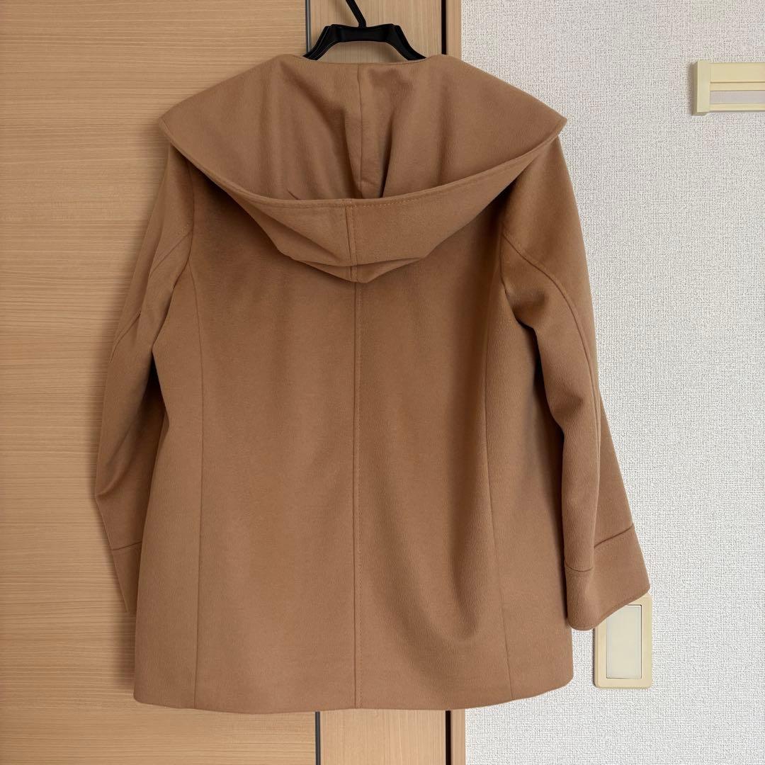 未使用 23区 ウールカシミヤビーバー フード付き ショートコート