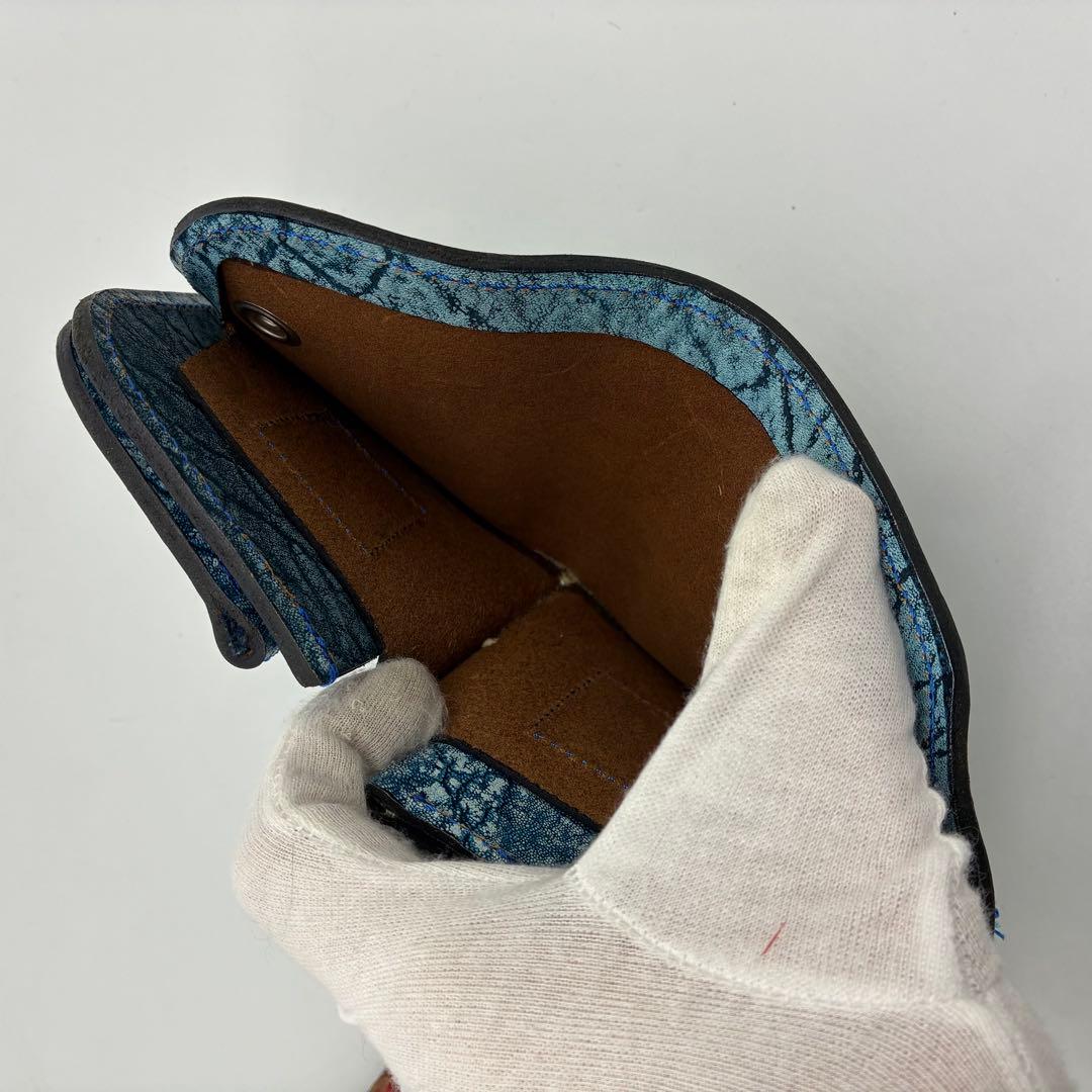 極美品】EVISU エビス 二つ折り財布 ウォレット ブルー - メルカリ