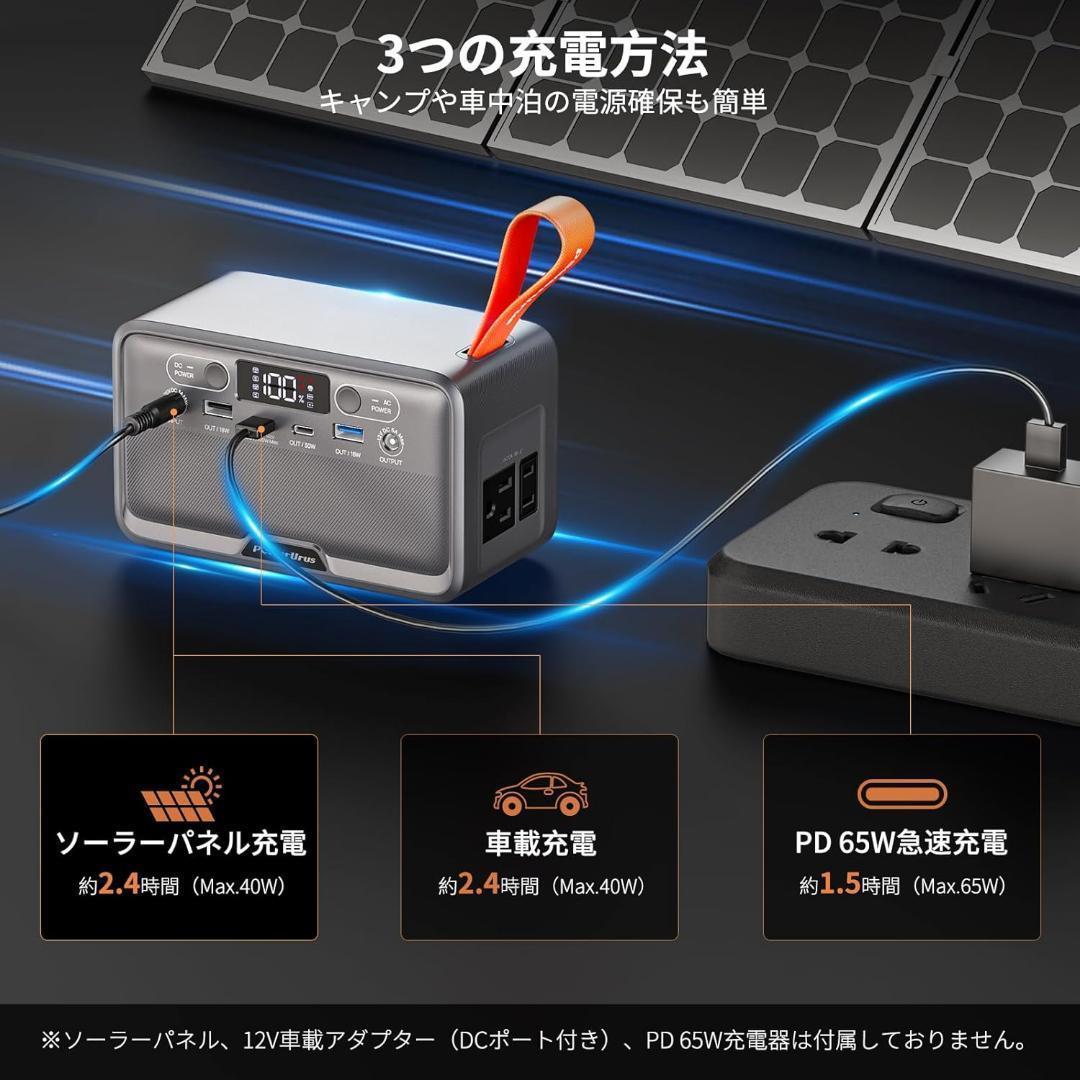 最終価格 ポータブル電源 89.6Wh 小型 キャンプ パススルー機能 7ポート