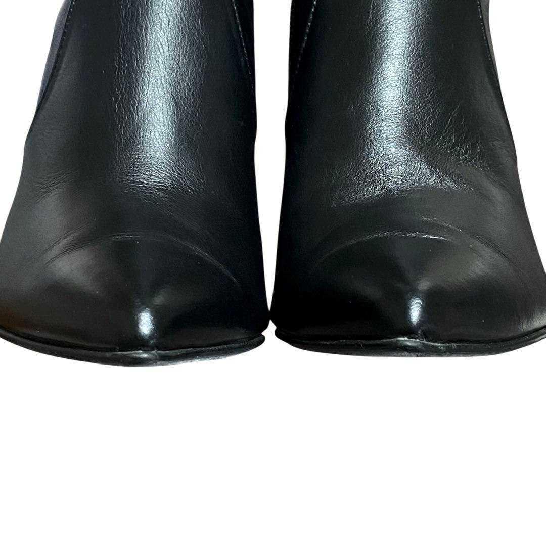 DIANA ダイアナ 23.5 ロングブーツ 美脚 サイドジップ レザー 黒