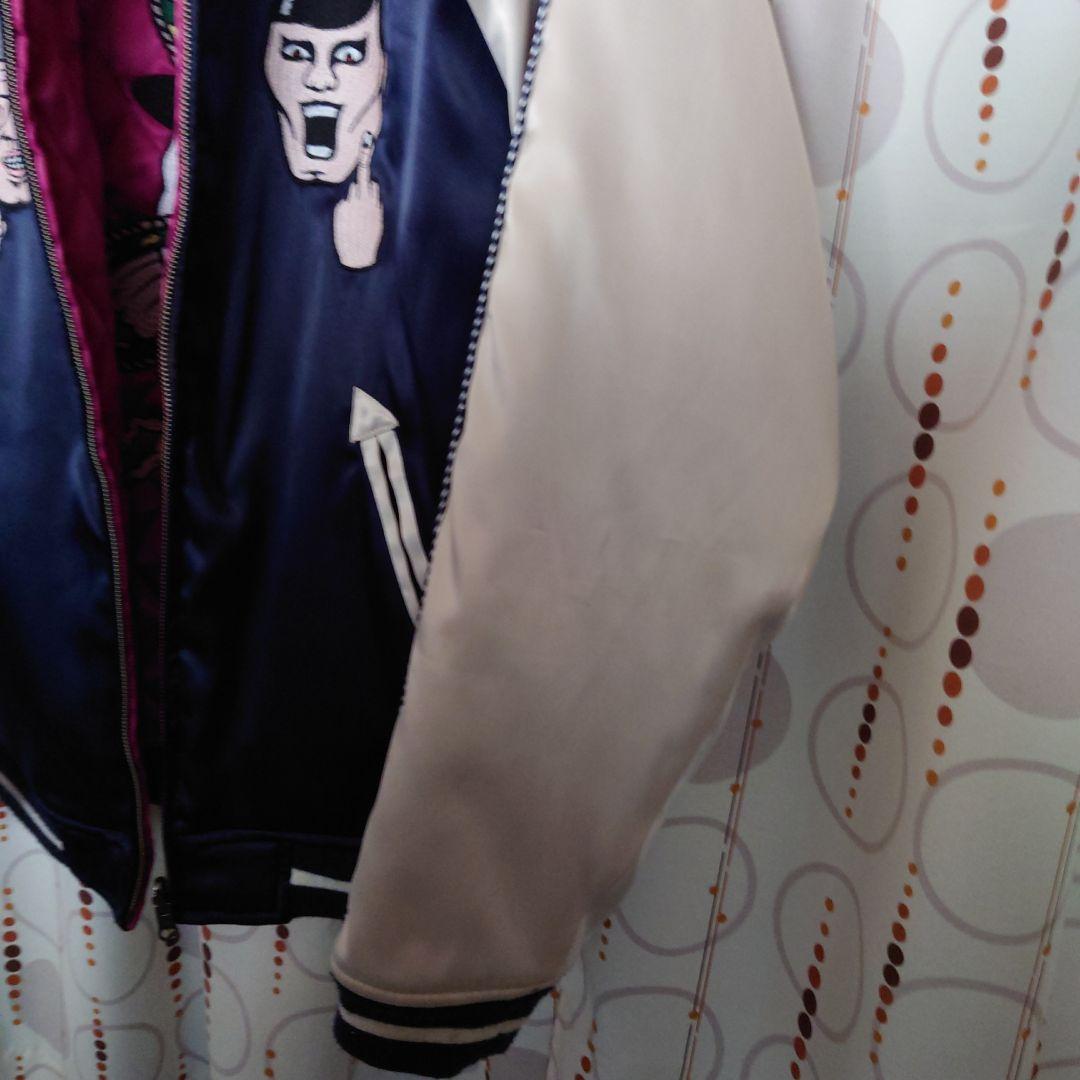 パンクドランカーズ PDS×くっきー スカジャン ネイビー エンジ Lサイズ