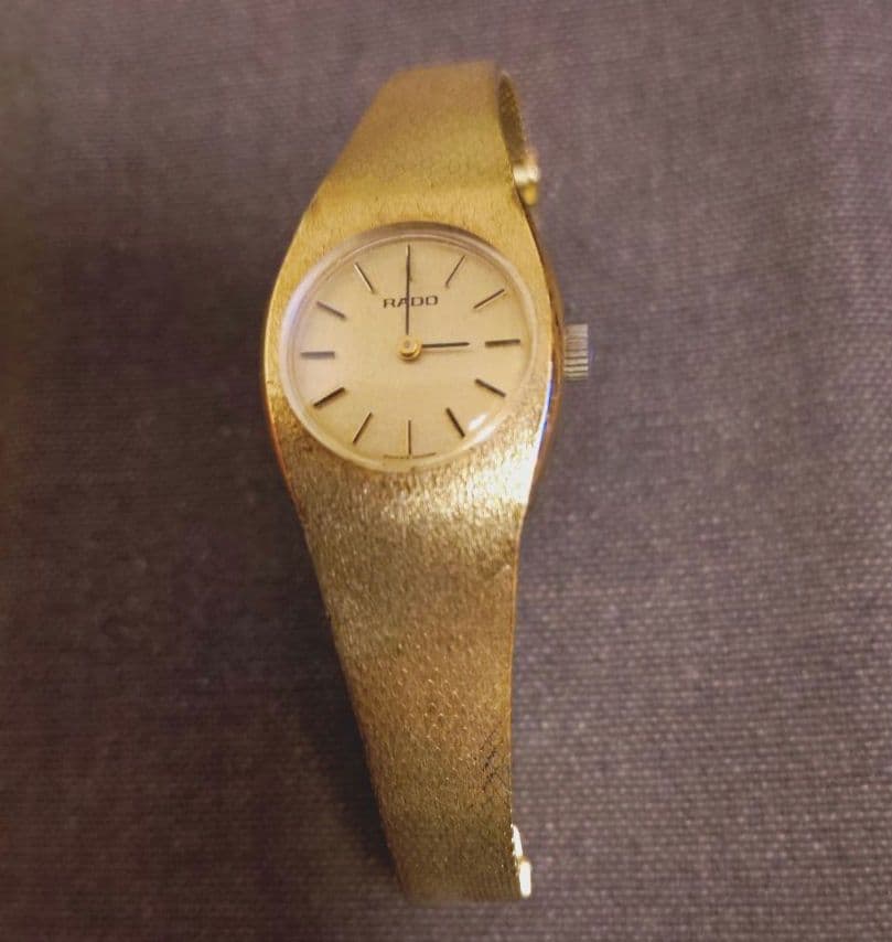 ア95/RADOラドー 手巻きレディース腕時計10ミクロン金メッキ