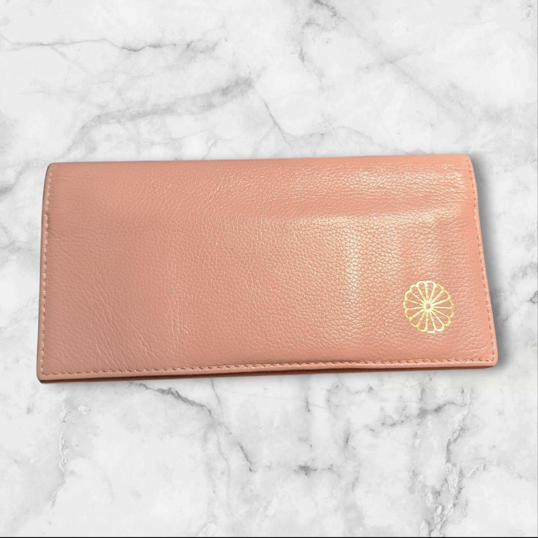 皇居 財布 ピンク レザー 長財布 ファスナー付き - メルカリ