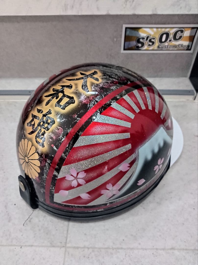 カスタムコルク半 黒ラップ✘Candyレッド富士日章 七色ラメ 文字変更