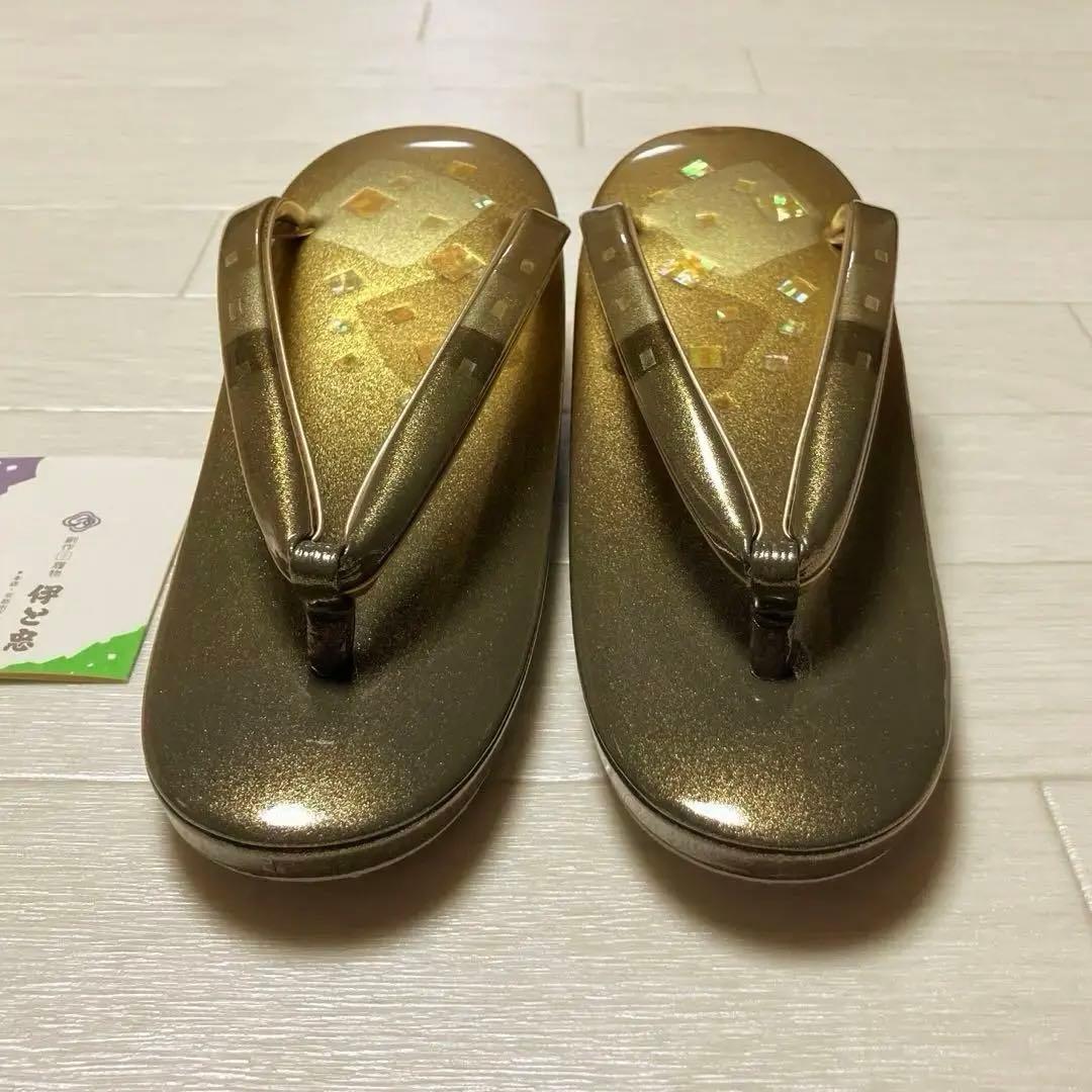 《箱付き》伊と忠　高級　草履バッグセット　螺鈿細工