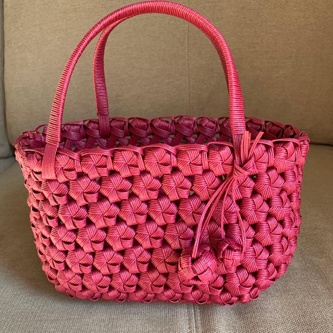 クラフトバンド花編みカゴバッグ - メルカリ
