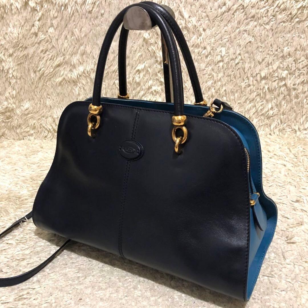 極美品✨トッズ セラ 2way ショルダーバッグ レザー バイカラー - メルカリ