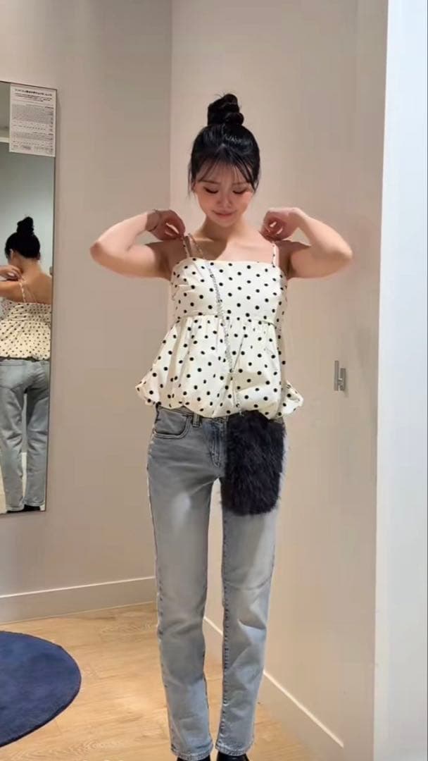 《大人気》GAP バブル ドットクロップド トップス