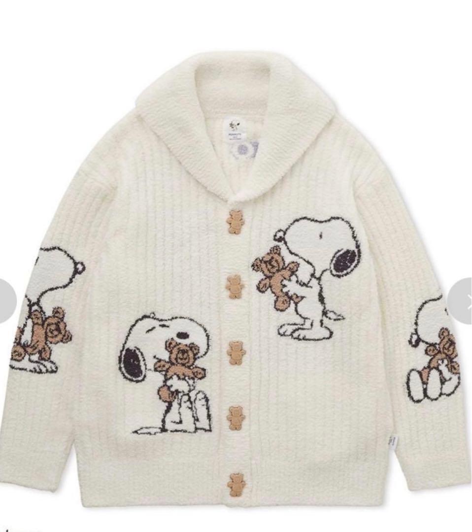 【新品タグ付】ジェラートピケ スヌーピ－ SNOOPY×BEAR カーディガン もっちり柔らかな肌触りがたまらない！スヌーピーデザインがキュートな