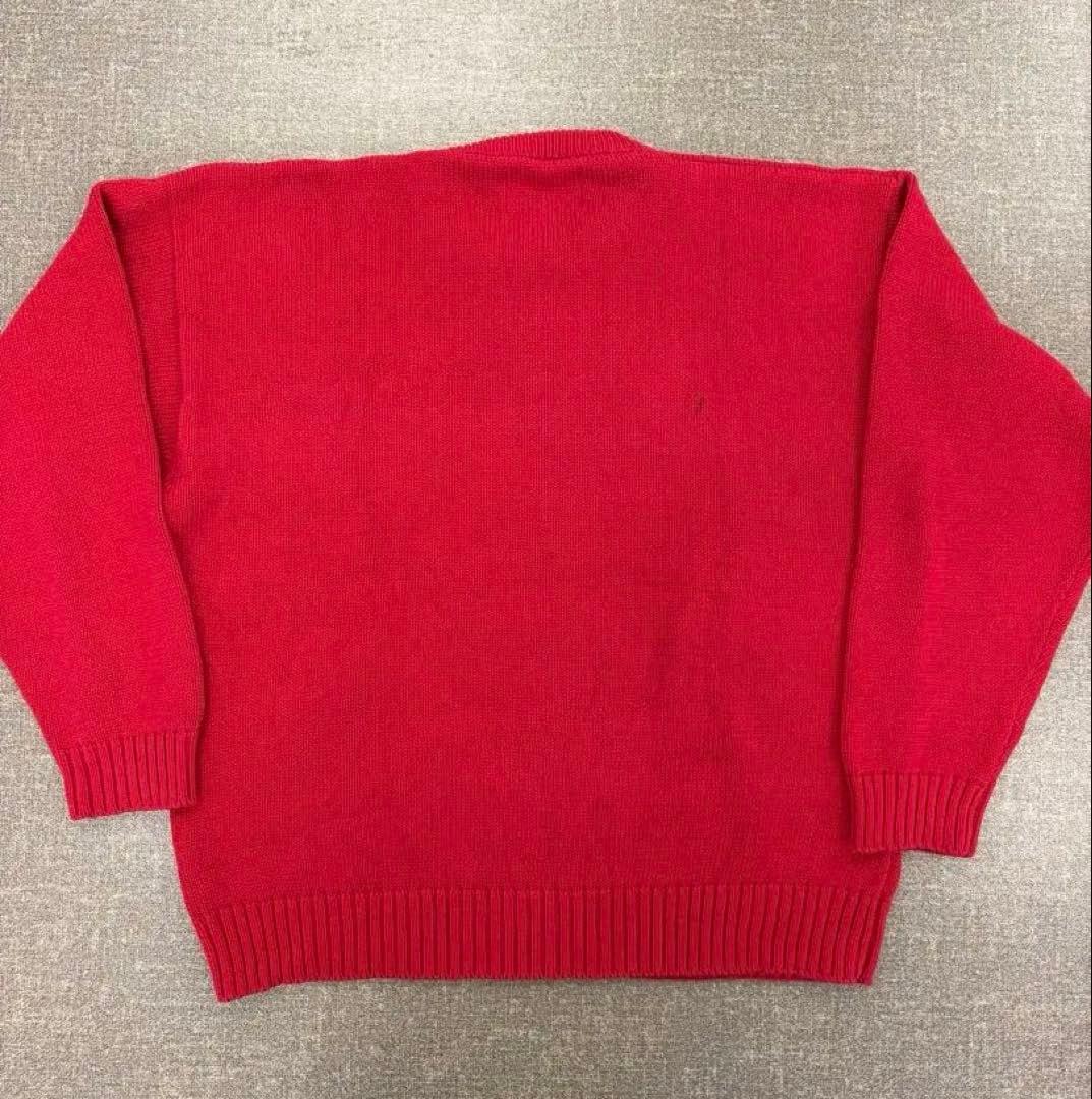 80s vintage 黒タグ Eddie Bauer コットン ニット レッド - メルカリ