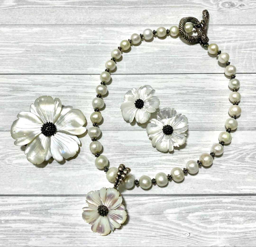 美品】スティーブン デュエック フラワー ペンダント ヘッド トップ 白