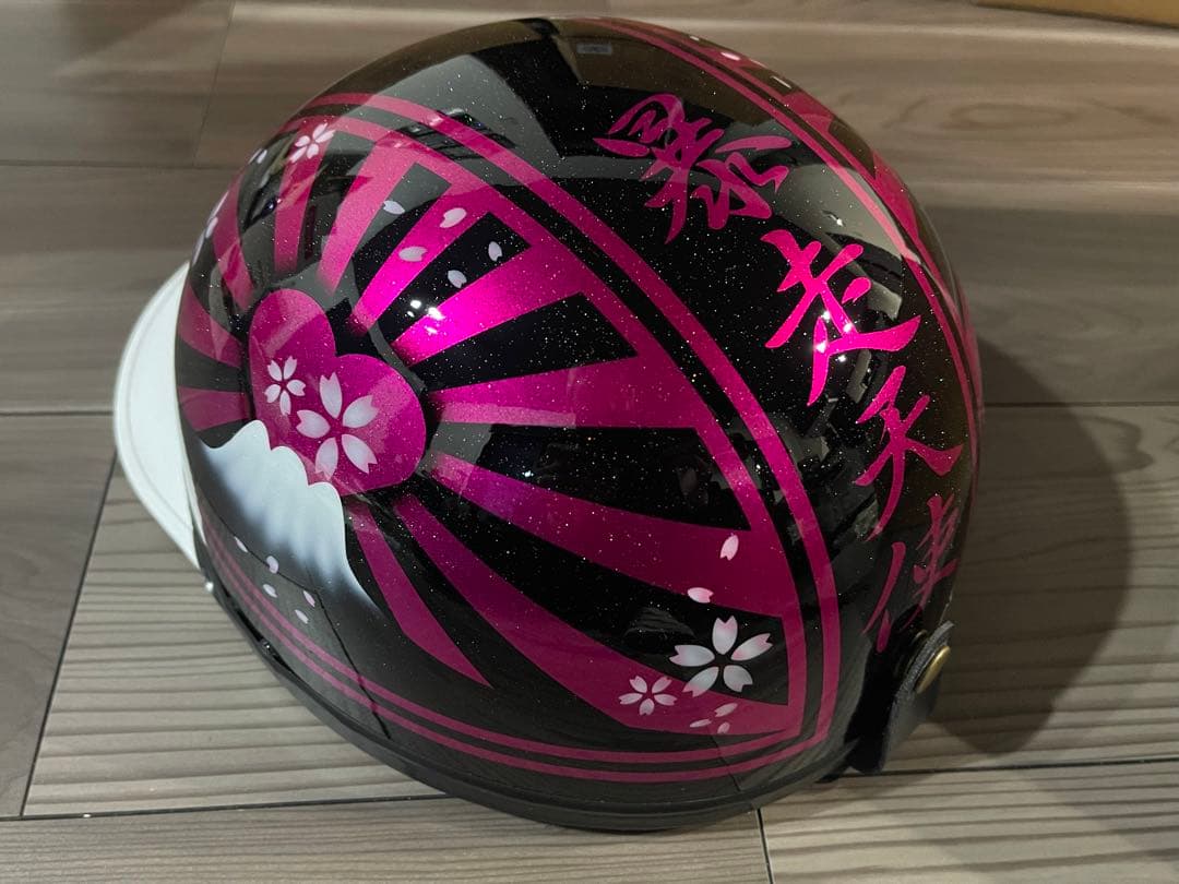 ラメ ハート 富士日章 コルク半 ヘルメット 三段シート ロケットカウル