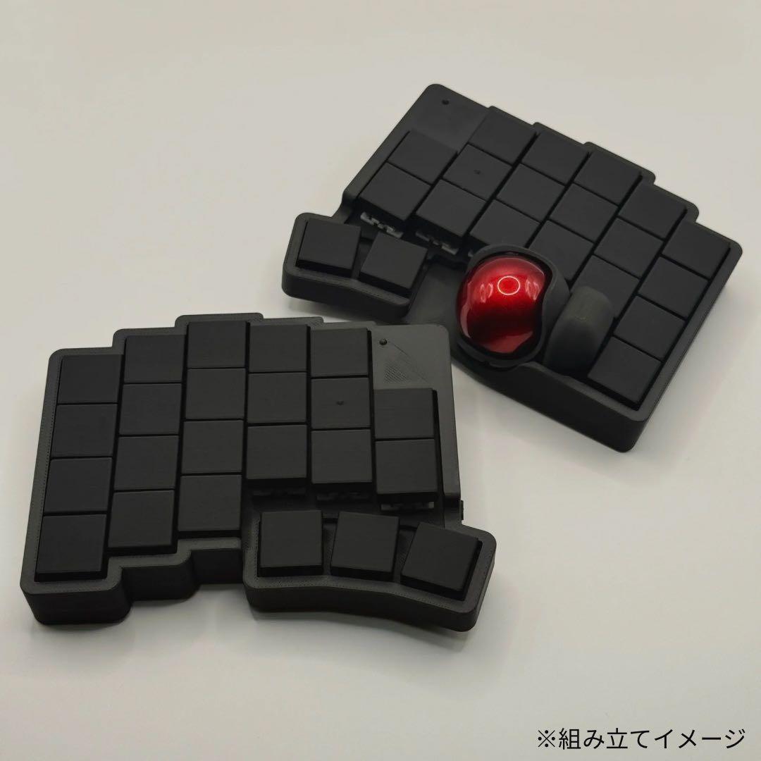 完成品】無線化Keyball39 roBa 自作キーボード 黒 - メルカリ
